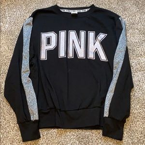 Pink crew neck glitter sweatshirt
